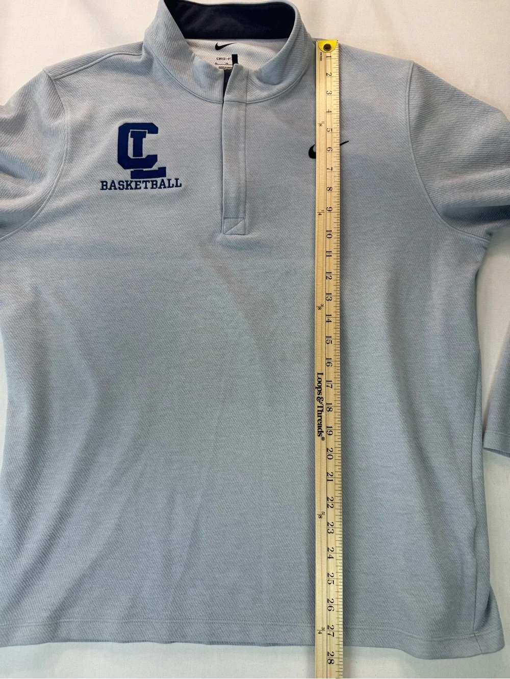 Nike Light Grey & Navy Basketball Quarter-Zip Pullover